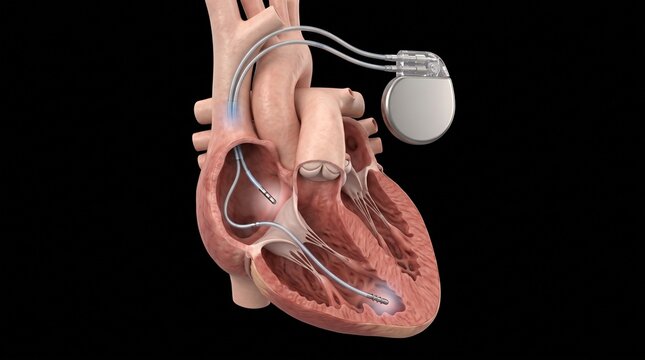 Cardiac Pacemaker Heart Implant Human Model