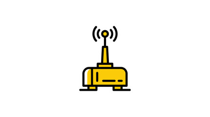 Fototapeta premium Wireless Router Icon with Signal Waves, Technology and Connectivity Concept