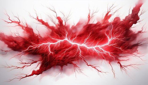 red lightning isolated on a white background vivid and jagged bolts with glowing edges dynamic and electrifying energy png