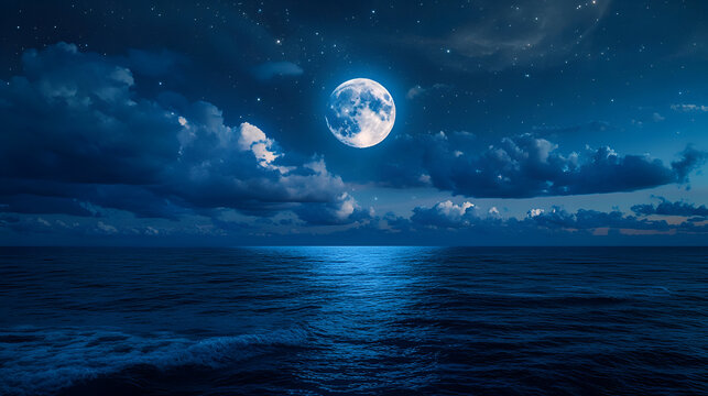 moon over sea