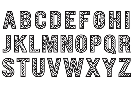 Bold uppercase alphabet letters in modern vector style. Clean typography set for branding, design, and editorial projects.