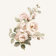 Obraz premium Delicate pastel watercolor floral bouquet