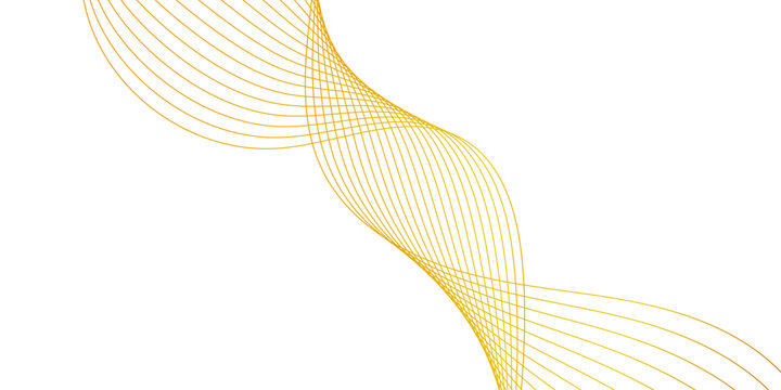 Luxury yellow golden wavy curve lines background. Abstract Colorful smooth waves on a white background. Digital futuristic technology concept. Abstract blue wave background with smooth lines and moder