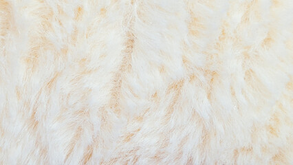 Fototapeta premium close up of fluffy white faux fur soft plush texture