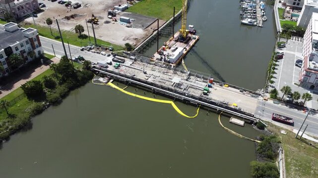 Saint Augustine Fl west King Street bridge repair drone shot
