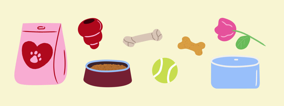 Dog food and toys. Pet Supplies