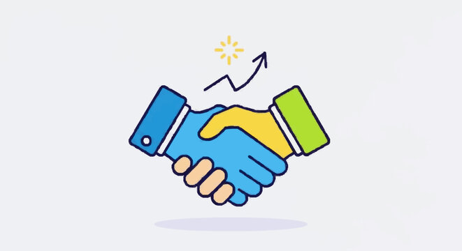 Handshake with Growth Symbol.