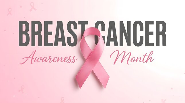 Breast cancer awareness month pink ribbon symbol of hope