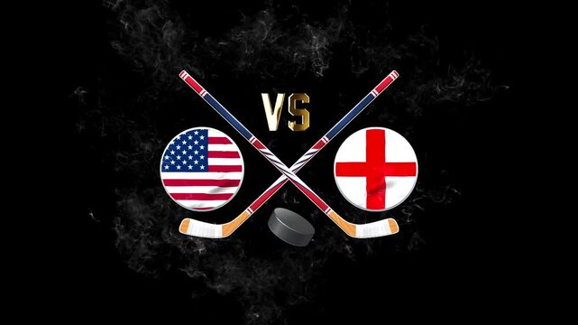 USA vs England Ice Hockey Match Sports Background
