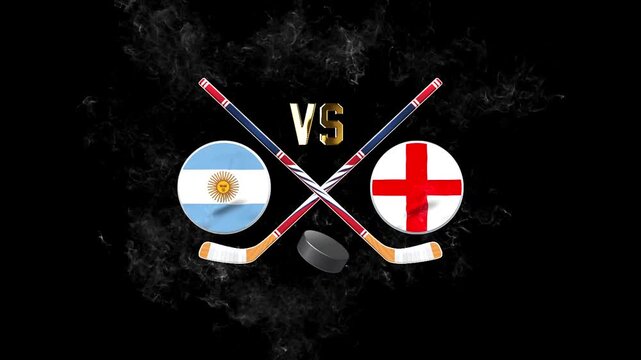 Argentina vs England International Hockey Championship Illustration