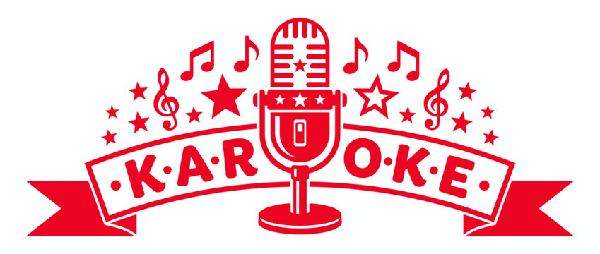 Retro Microphone Karaoke Party Entertainment Icon