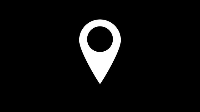 Map pointer icon set with pin symbols for navigation and with motion background 4k video