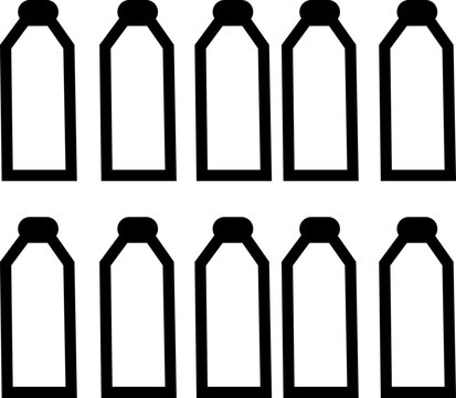 Line art bottle set icon vector isolated on white background for water bottle collection plastic container package symbol outline sign and user interface design