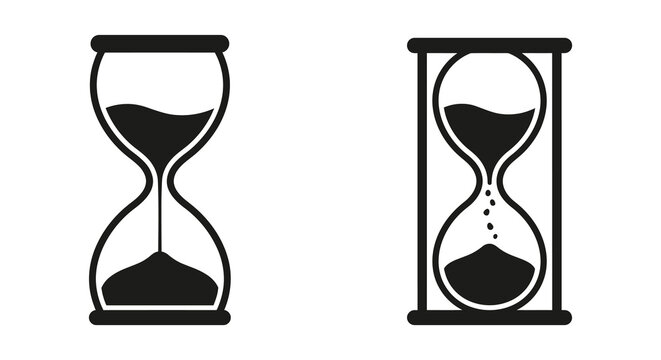 Hourglass Silhouettes On White Background Minimalist Design