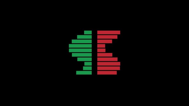 Order book video showing dynamic crypto depth chart animation and trading volume on black background