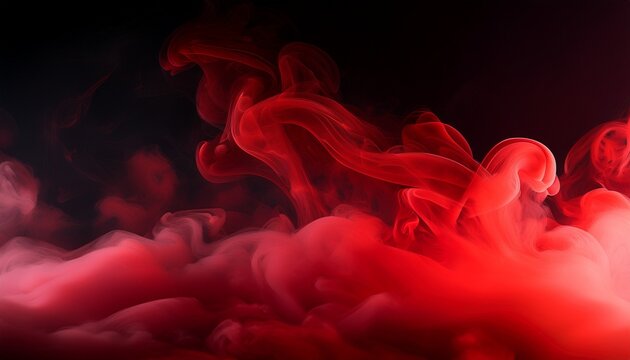 close up red fog and smoke on dark background abstract cloud of smoke vivid red mist mysterious atmosphere