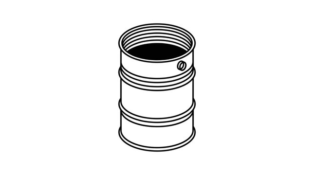 Industrial Metal Barrel Container, Oil Drum Symbol, Storage Cylinder