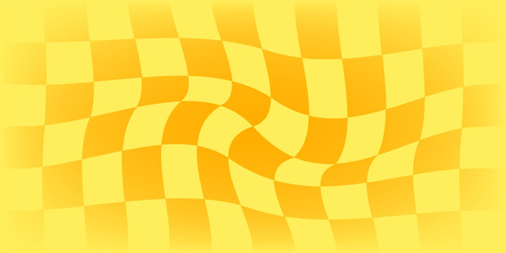 Yellow orange bitmap pixel texture. Dotted dither gradient pattern background. 8 bit halftone faded pop art gradation wallpaper. Vanishing raster video arcade game backdrop for banner, poster. Vector