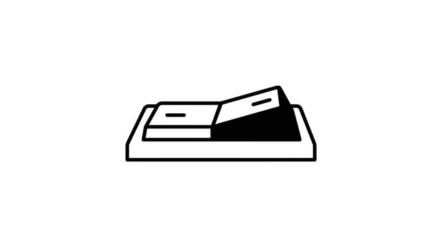 Simple line art icon of a light switch in the 'on' position