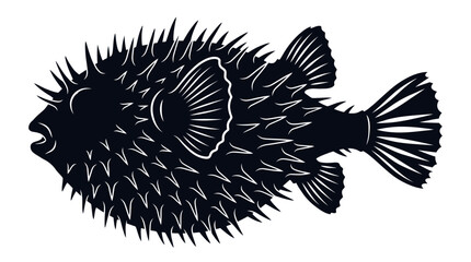 Detailed illustration of a pufferfish body. © Mr
