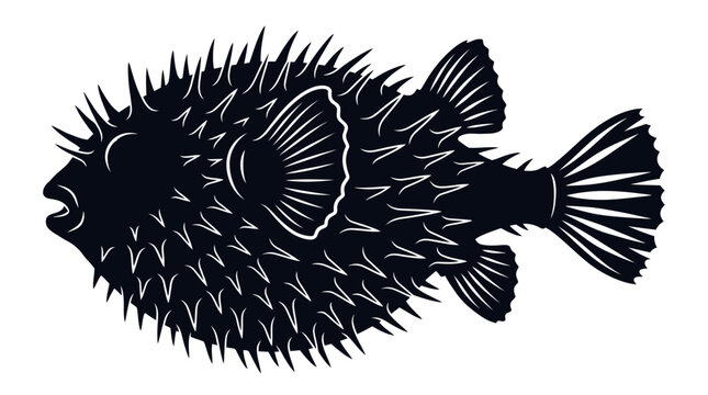 Detailed illustration of a pufferfish body.