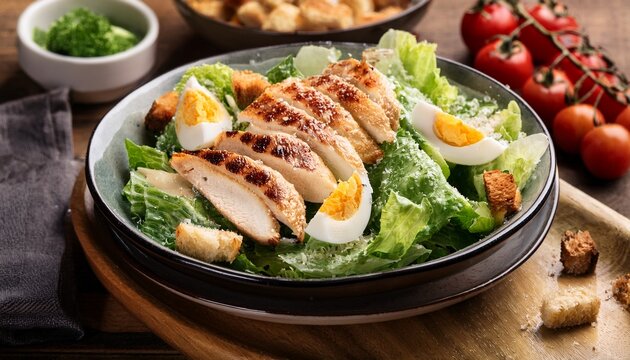 healthy grilled chicken caesar salad