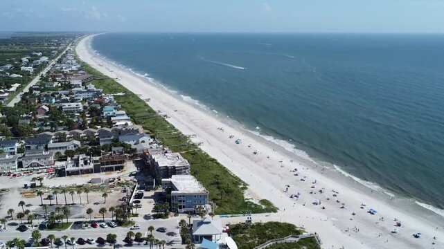 Vilano Beach 2026 construction beach goers and boats