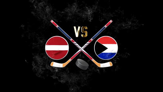 Latvia vs Czech Republic International Hockey Championship Illustration