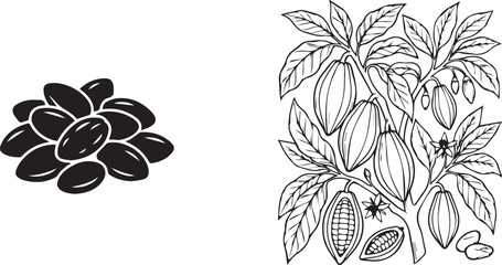 Fototapeta premium Black and white hand-drawn cannabis leaf illustration. Detailed botanical sketch of marijuana plant for design and commercial use.