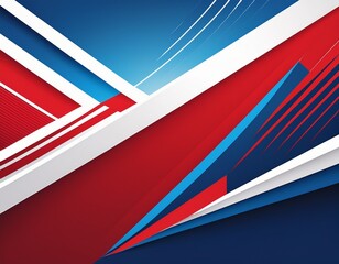 Obraz premium abstract geometric backgrounds with red white and blue colors evoke patriotic and athletic themes