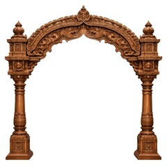 Obraz premium Ornate carved wooden archway with classic vintage design