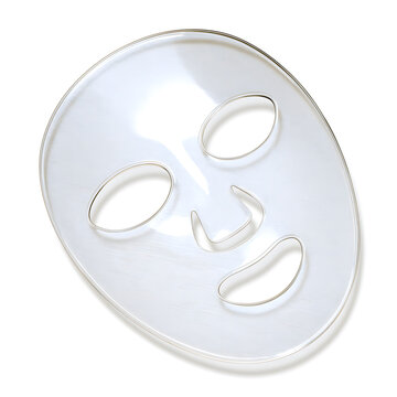 A translucent, gel-like facial mask designed for skincare treatments.