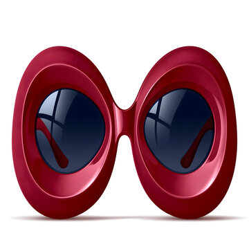 Stylish red oversized sunglasses with dark lenses, perfect for making a bold fashion statement.