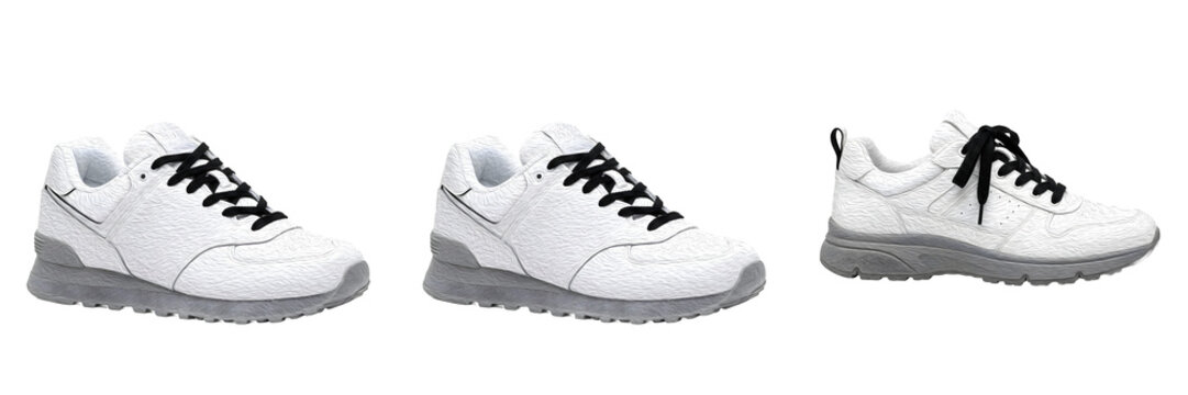 bast quality set of the white Now Shoes Men Casual leather AMA sneakers  on withe background PNG photo stock''