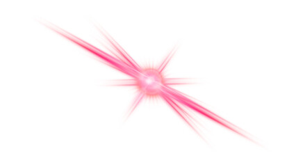 Obraz premium Bright pink star lens flare effect with light rays