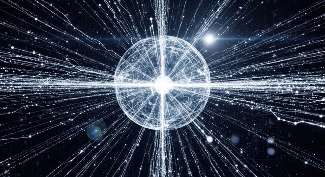stellar sphere radiance cosmic light burst abstract space