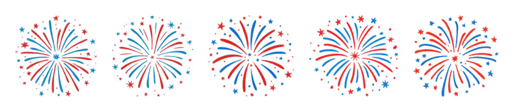 PNG Colorful abstract firework bursts, transparent background