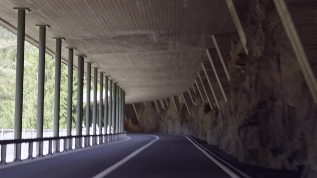 POV of Driving a Sports Car Through the Curves of a Mountain Pass. Susten Pass, Switzerland