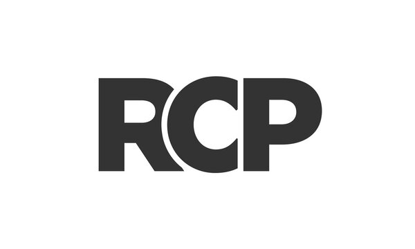 RCP logo design template with strong and modern bold text. Initial based vector logotype featuring simple and minimal typography. Trendy company identity.