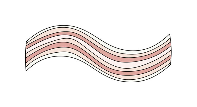 Wavy pink and white meat strips icon.