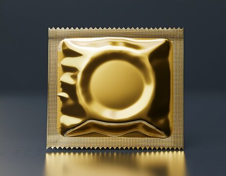 condom pack isolated golden condom pack unbranded condom pack brandless pack 3d rendering 3d