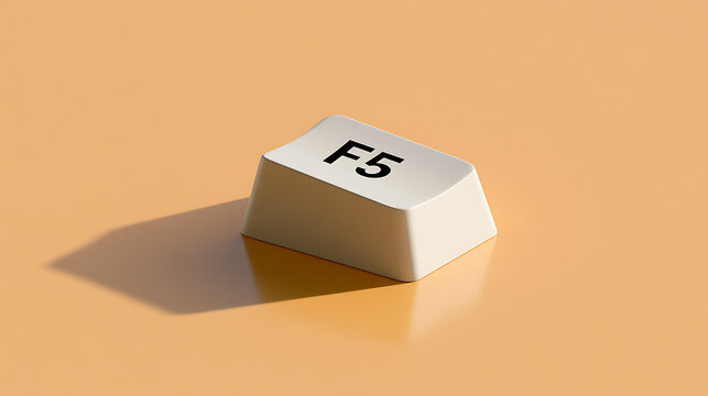 Refresh Key F5 on Keyboard Shows Update Process, Data Reload, and Restart Functionality with Technology Theme