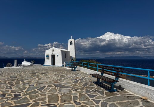 Agios Nikolaos Chapel Overlooking the Sea in Rafina, Attica, Greece