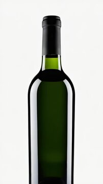 Elegant Empty Green Wine Bottle Studio Shot &ndash; Minimalist Product Photography for Food and Beverage Marketing