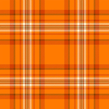 Fibre texture background vector, drawing seamless plaid pattern. Wide fabric textile check tartan in orange and bright colors.