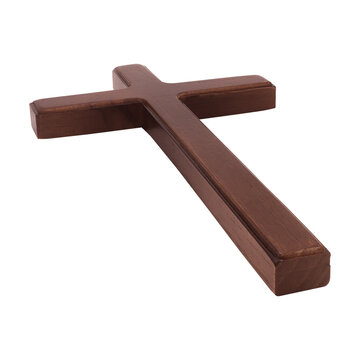 Wooden Christian Cross on Transparent Background png