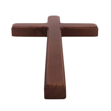 Wooden Christian Cross on Transparent Background png