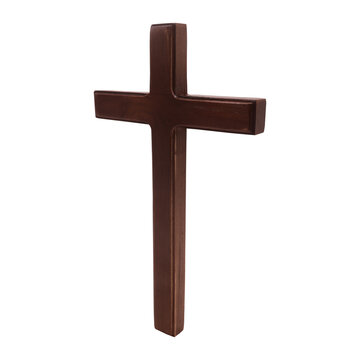 Wooden Christian Cross on Transparent Background png