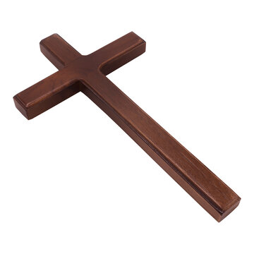 Wooden Christian Cross on Transparent Background png