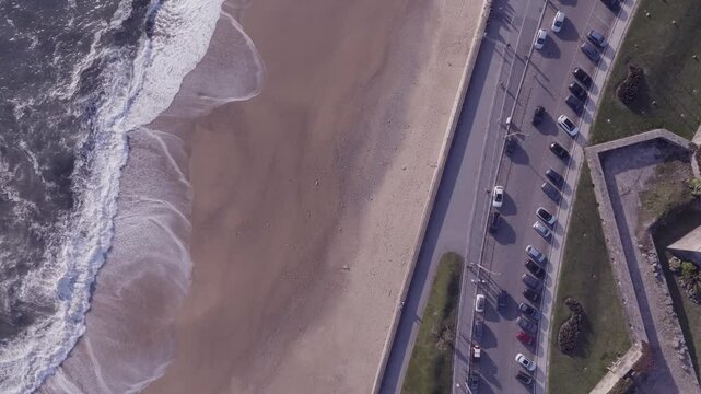 Aerial View of Porto&rsquo;s Atlantic Coastline, Portugal